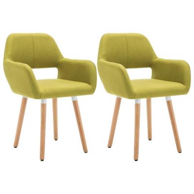 Emaga vidaxl krzesła stołowe, 2 szt., zielone, tkanina