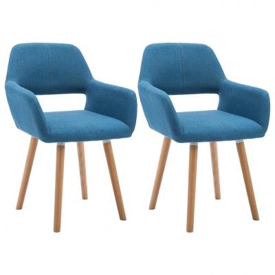 Emaga vidaxl krzesła stołowe, 2 szt., niebieskie, tkanina