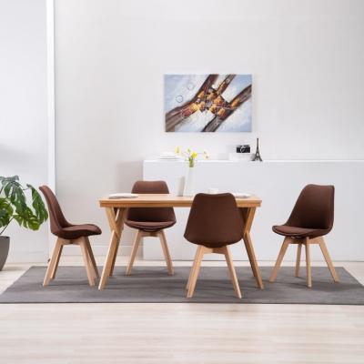 Emaga vidaxl krzesła stołowe, 4 szt., brązowe, tkanina