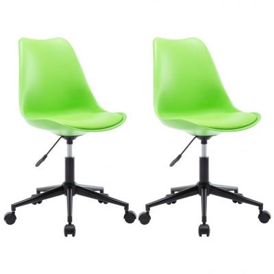 Emaga vidaxl krzesła jadalniane, 2 szt., obrotowe, zielone, sztuczna skóra