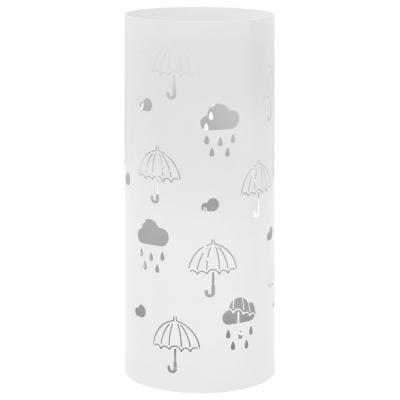 Emaga vidaxl stojak na parasole, wzór w parasole, stalowy, biały