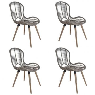 Emaga vidaxl krzesła stołowe, 4 szt., brązowe, naturalny rattan