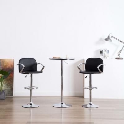 Emaga vidaxl krzesła barowe z podłokietnikami 2 szt., czarne, sztuczna skóra