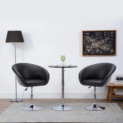 Emaga vidaxl obrotowe krzesło stołowe, czarne, sztuczna skóra