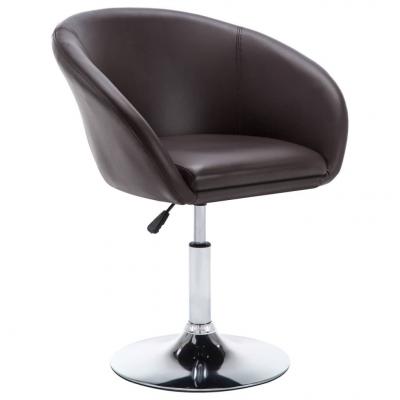 Emaga vidaxl obrotowe krzesło stołowe, brązowe, sztuczna skóra
