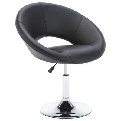 Emaga vidaxl obrotowe krzesło stołowe, czarne, sztuczna skóra