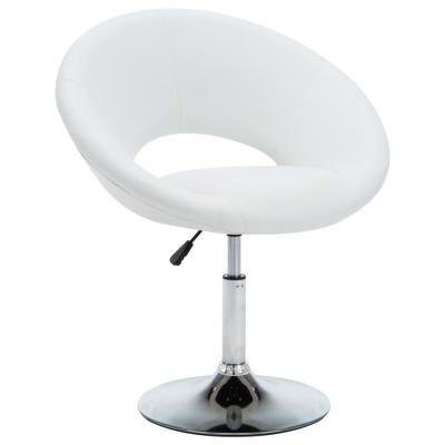 Emaga vidaxl obrotowe krzesło stołowe, białe, sztuczna skóra