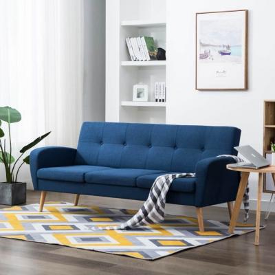 Emaga vidaxl 3-osobowa sofa tapicerowana, niebieska