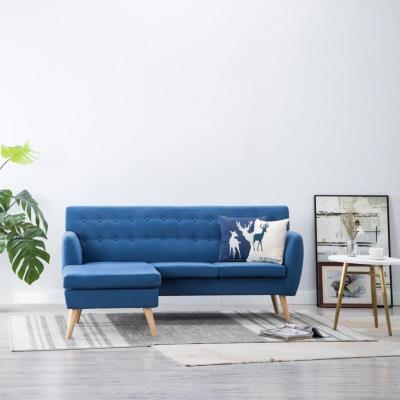 Emaga vidaxl sofa z leżanką, obita tkaniną, 171,5 x 138 x 81,5 cm, niebieska