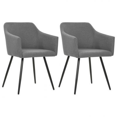 Emaga vidaxl krzesła stołowe, 2 szt., jasnoszare, tkanina