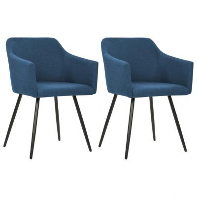 Emaga vidaxl krzesła stołowe, 2 szt., niebieskie, tkanina