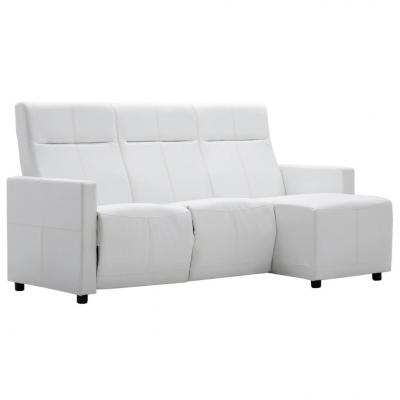 Emaga vidaxl sofa z leżanką i odchylanym oparciem, sztuczna skóra, biała