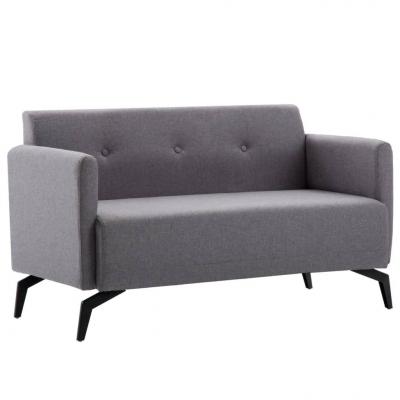 Emaga vidaxl 2-osobowa sofa tapicerowana tkaniną, 115x60x67 cm, jasnoszara