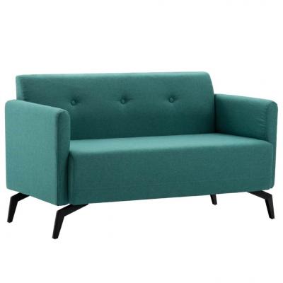 Emaga vidaxl 2-osobowa sofa tapicerowana tkaniną, 115x60x67 cm, zielona