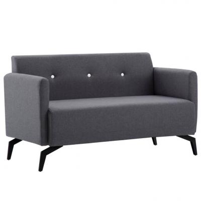 Emaga vidaxl 2-osobowa sofa tapicerowana tkaniną, 115x60x67 cm, ciemnoszara