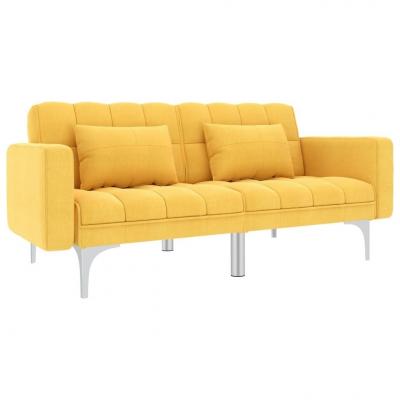 Emaga vidaxl sofa rozkładana, żółta, tapicerowana tkaniną
