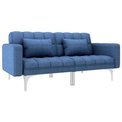Emaga vidaxl sofa rozkładana, niebieska, tapicerowana tkaniną