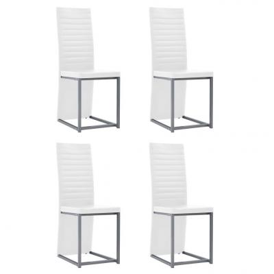 Emaga vidaxl krzesła stołowe, 4 szt., białe, sztuczna skóra