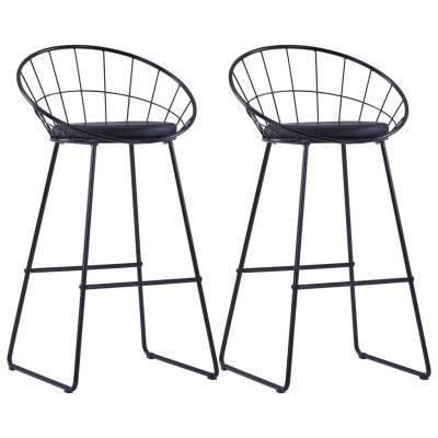 Emaga vidaxl krzesła barowe, 2 szt., czarne, sztuczna skóra