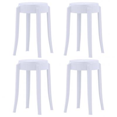 Emaga vidaxl stołki sztaplowane, 4 szt., białe, plastikowe