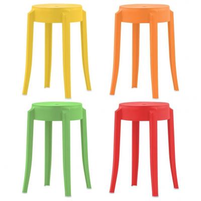 Emaga vidaxl stołki sztaplowane, 4 szt., różne kolory, plastikowe