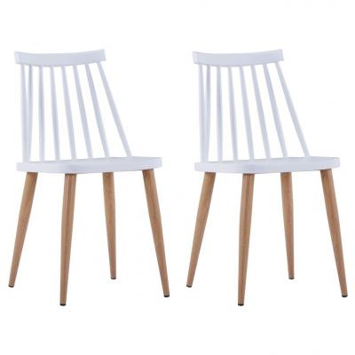 Emaga vidaxl krzesła jadalniane, 2 szt., białe, plastik