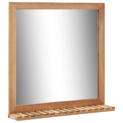 Emaga vidaxl lustro łazienkowe, 60x12x62 cm, z ramą z drewna orzechowego
