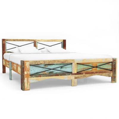 Emaga vidaxl rama łóżka z litego drewna z odzysku, 160 x 200 cm