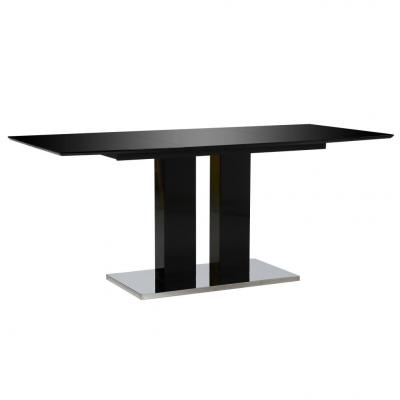 Emaga vidaxl stół jadalniany, wysoki połysk, czarny, 180x90x76 cm, mdf