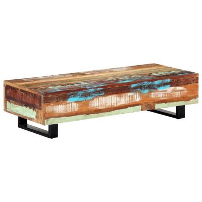 Emaga vidaxl stolik kawowy, 120x50x30 cm, lite drewno z odzysku i stal