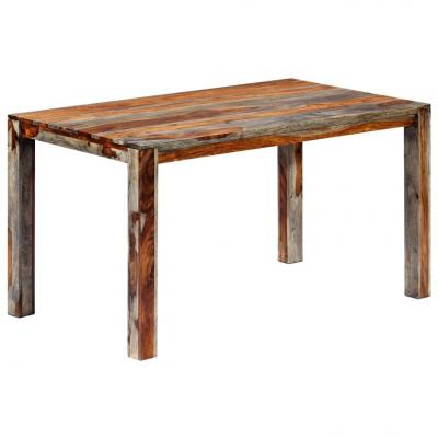 Emaga vidaxl stół do jadalni, szary, 140 x 70 x 76 cm, lite drewno sheesham