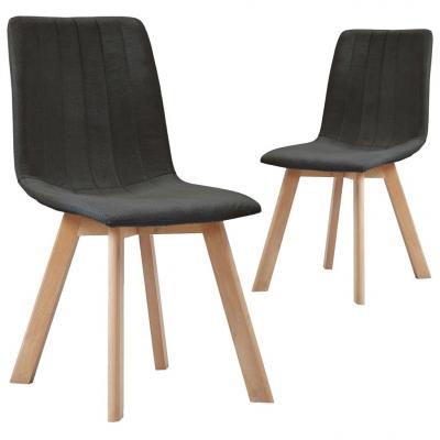 Emaga vidaxl krzesła stołowe, 2 szt., ciemnoszare, tapicerowane tkaniną
