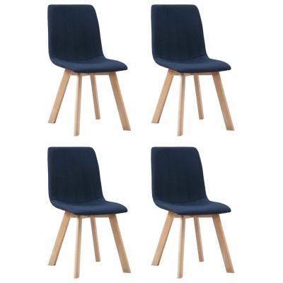 Emaga vidaxl krzesła stołowe, 4 szt., niebieskie, tapicerowane tkaniną