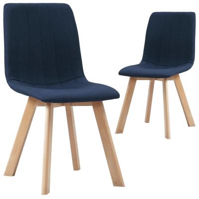 Emaga vidaxl krzesła stołowe, 2 szt., niebieskie, tapicerowane tkaniną