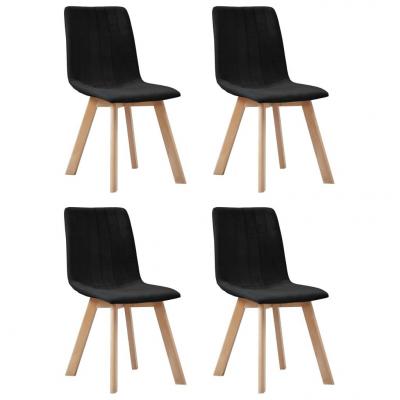 Emaga vidaxl krzesła stołowe, 4 szt., czarne, tapicerowane tkaniną