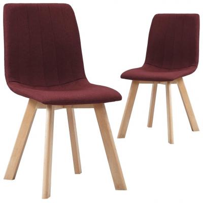 Emaga vidaxl krzesła stołowe, 2 szt., czerwone wino, tapicerowane tkaniną