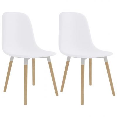 Emaga vidaxl krzesła jadalniane, 2 szt., białe, plastikowe