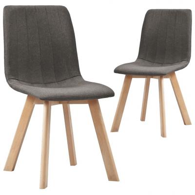 Emaga vidaxl krzesła stołowe, 2 szt., kolor taupe, tapicerowane tkaniną
