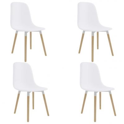 Emaga vidaxl krzesła jadalniane, 4 szt., białe, plastikowe