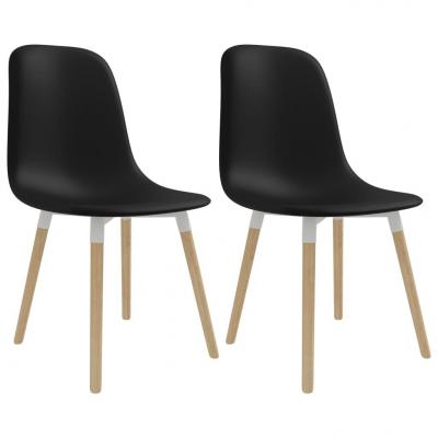 Emaga vidaxl krzesła jadalniane, 2 szt., czarne, plastikowe