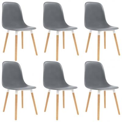 Emaga vidaxl krzesła jadalniane, 6 szt., szare, plastik