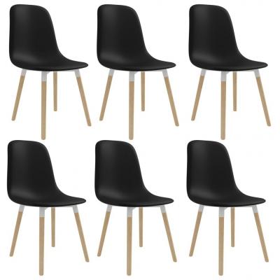 Emaga vidaxl krzesła jadalniane, 6 szt., czarne, plastikowe