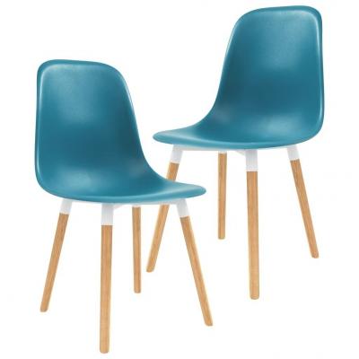 Emaga vidaxl krzesła do jadalni, 2 szt., turkusowe, plastik