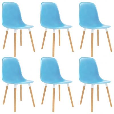 Emaga vidaxl krzesła do jadalni, 6 szt., niebieskie, plastik