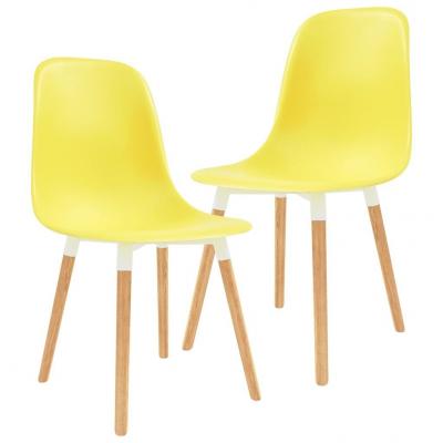 Emaga vidaxl krzesła do jadalni, 2 szt., żółte, plastik