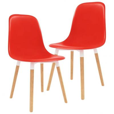 Emaga vidaxl krzesła do jadalni, 2 szt., czerwone, plastik
