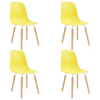 Emaga vidaxl krzesła do jadalni, 4 szt., żółte, plastik