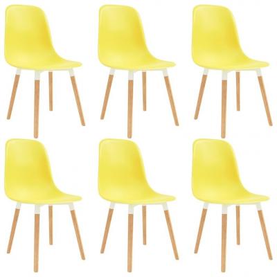 Emaga vidaxl krzesła do jadalni, 6 szt., żółte, plastik