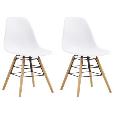 Emaga vidaxl krzesła stołowe, 2 szt., białe, plastik