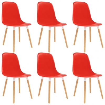Emaga vidaxl krzesła do jadalni, 6 szt., czerwone, plastik